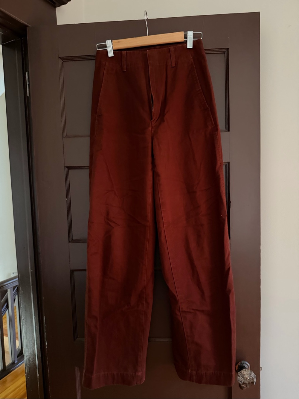 Uniqlo Men's Corduroy Wide-Leg Pants in Deep Maroon